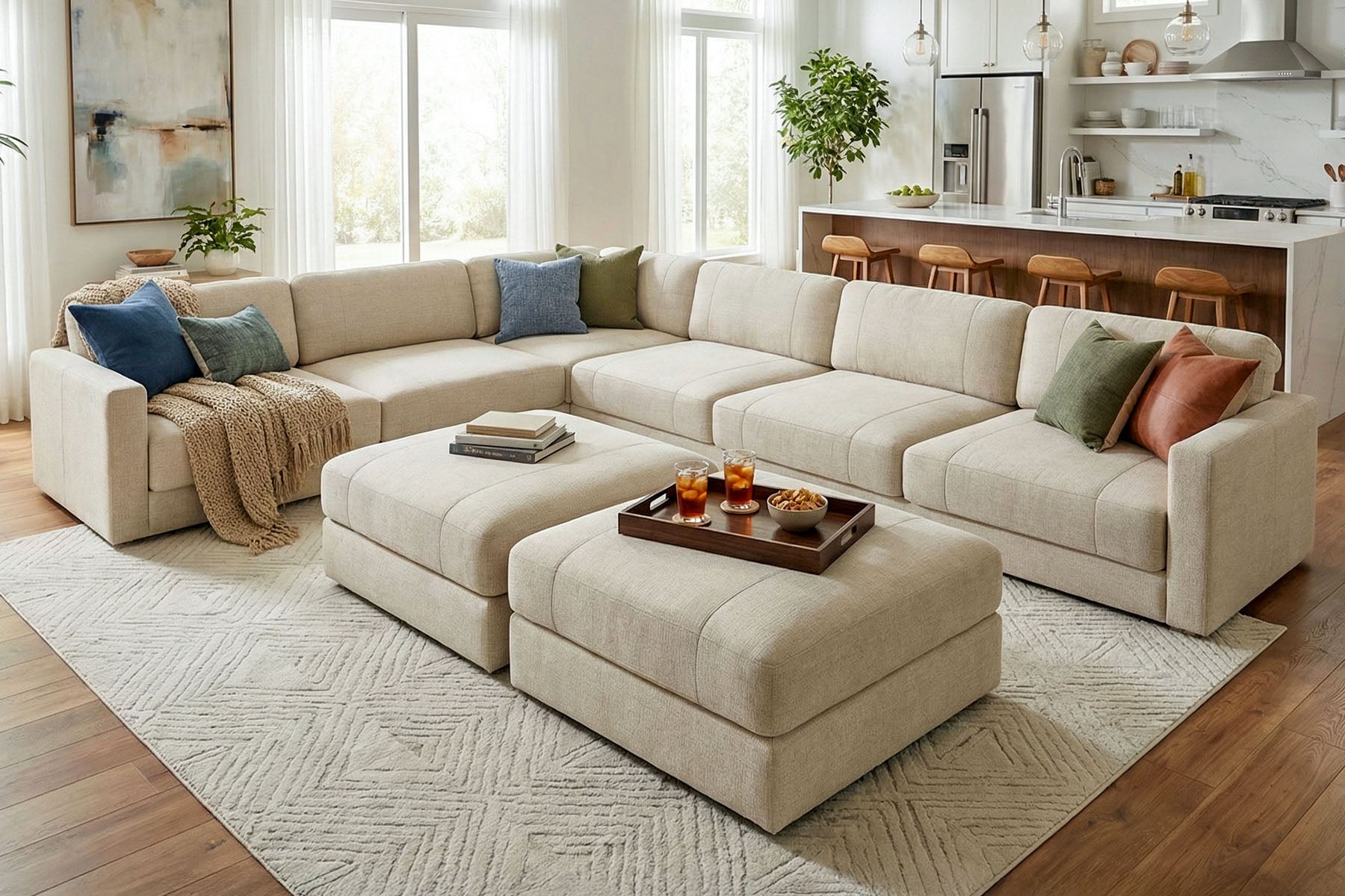 Texas LG Modern Fabric L-Sectional Large