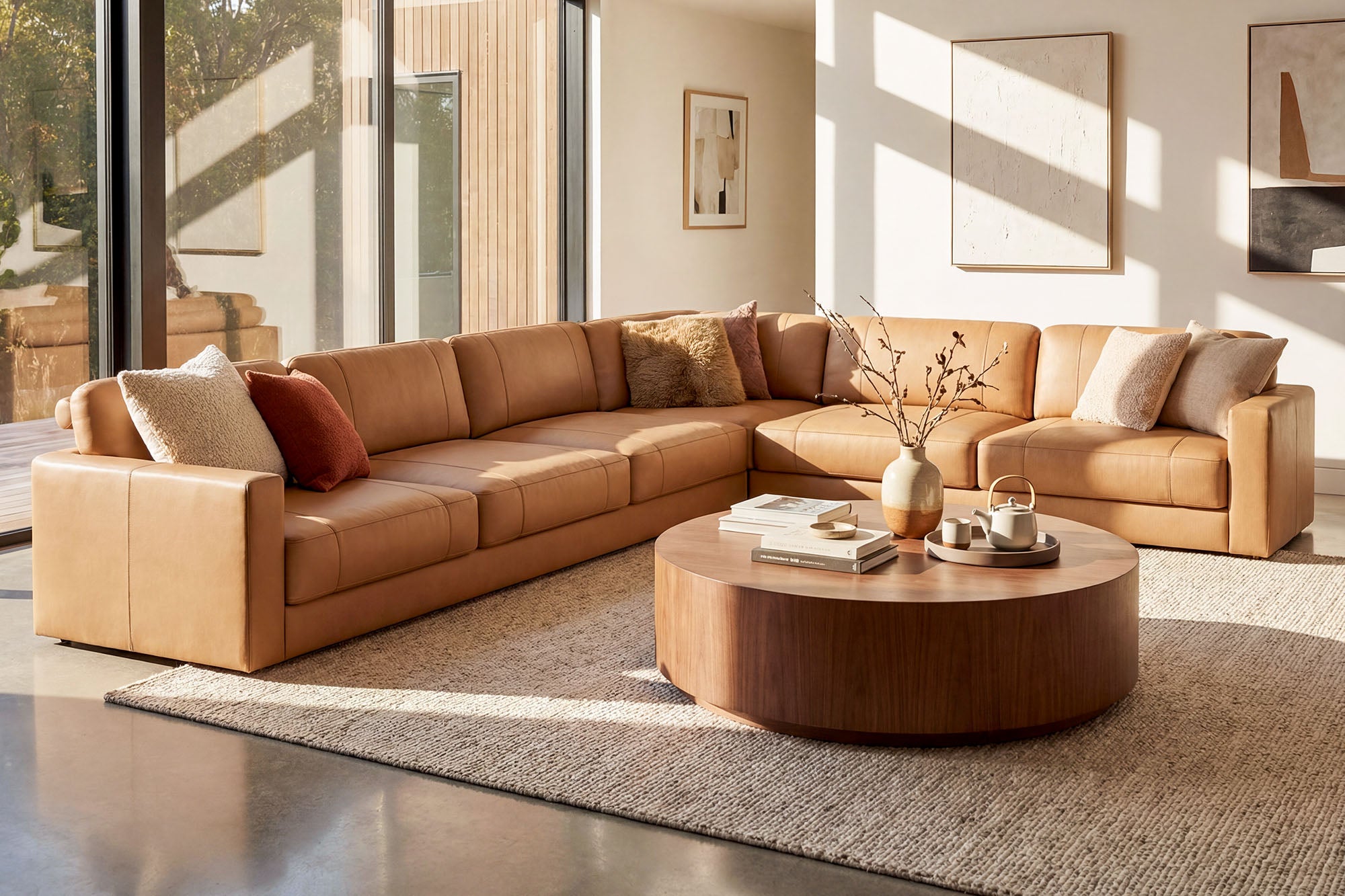 Texas LG Modern Leather L-Sectional Large