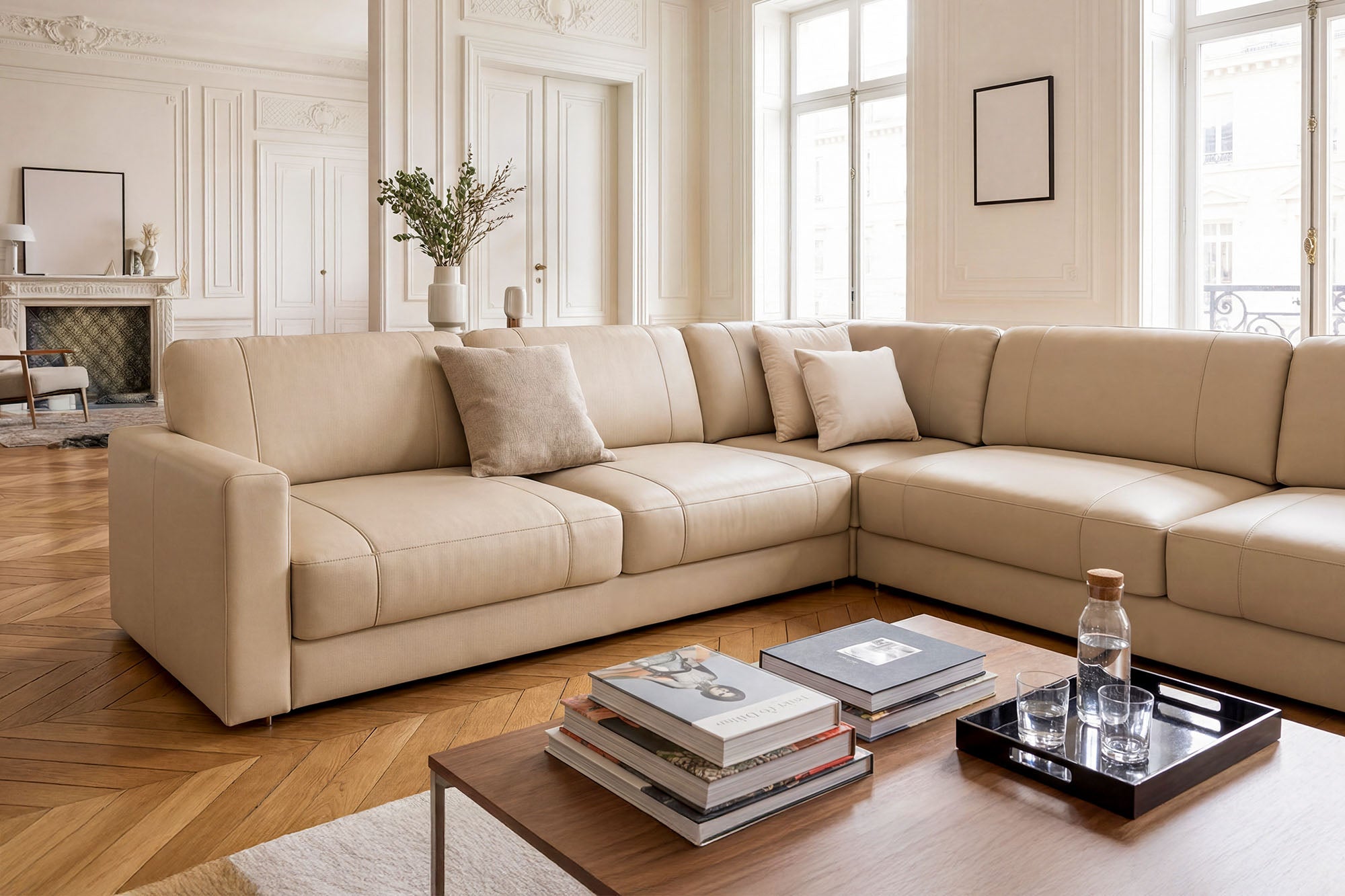 Texas LG Modern Leather L-Sectional Large