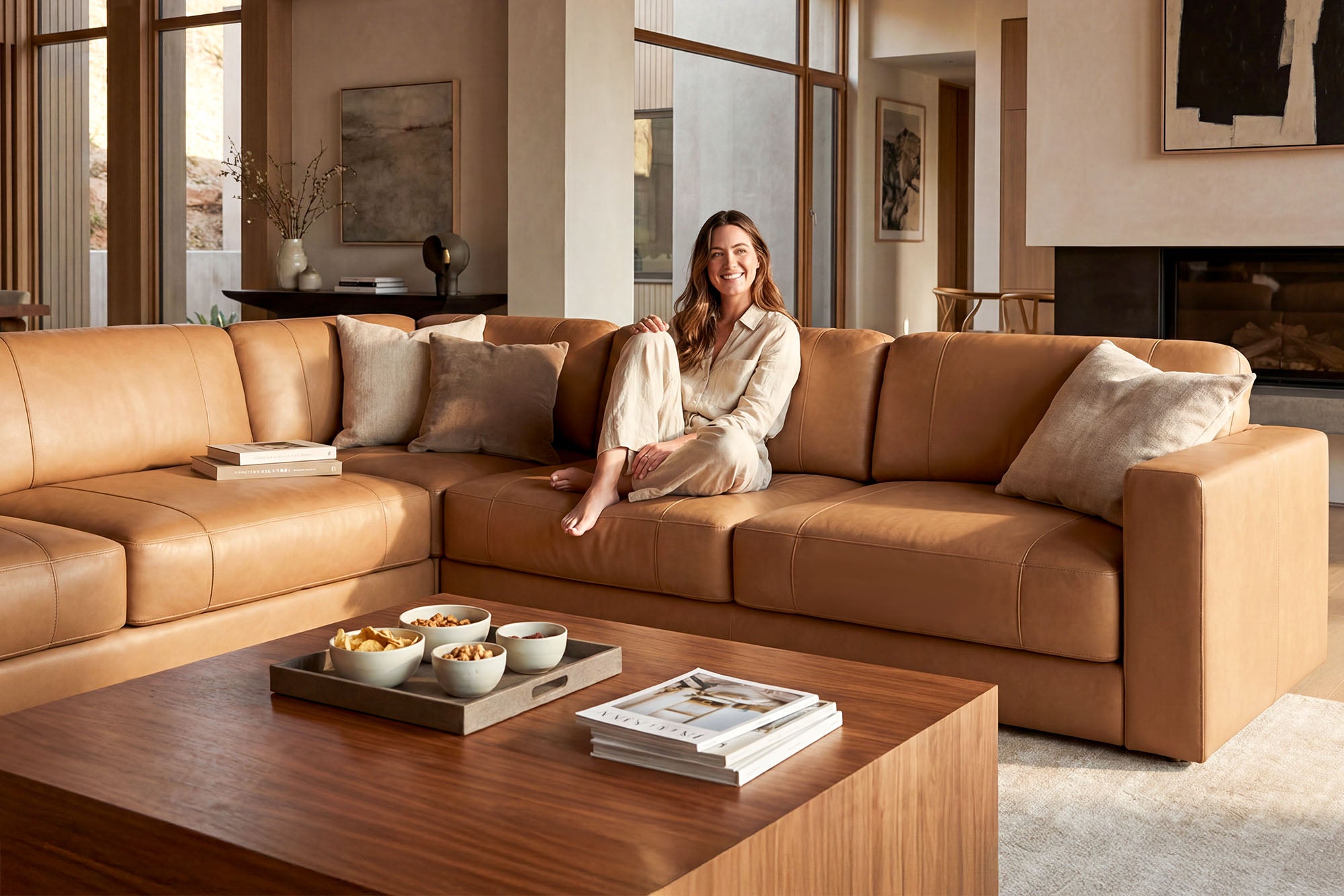 Texas Modern Leather L-Sectional