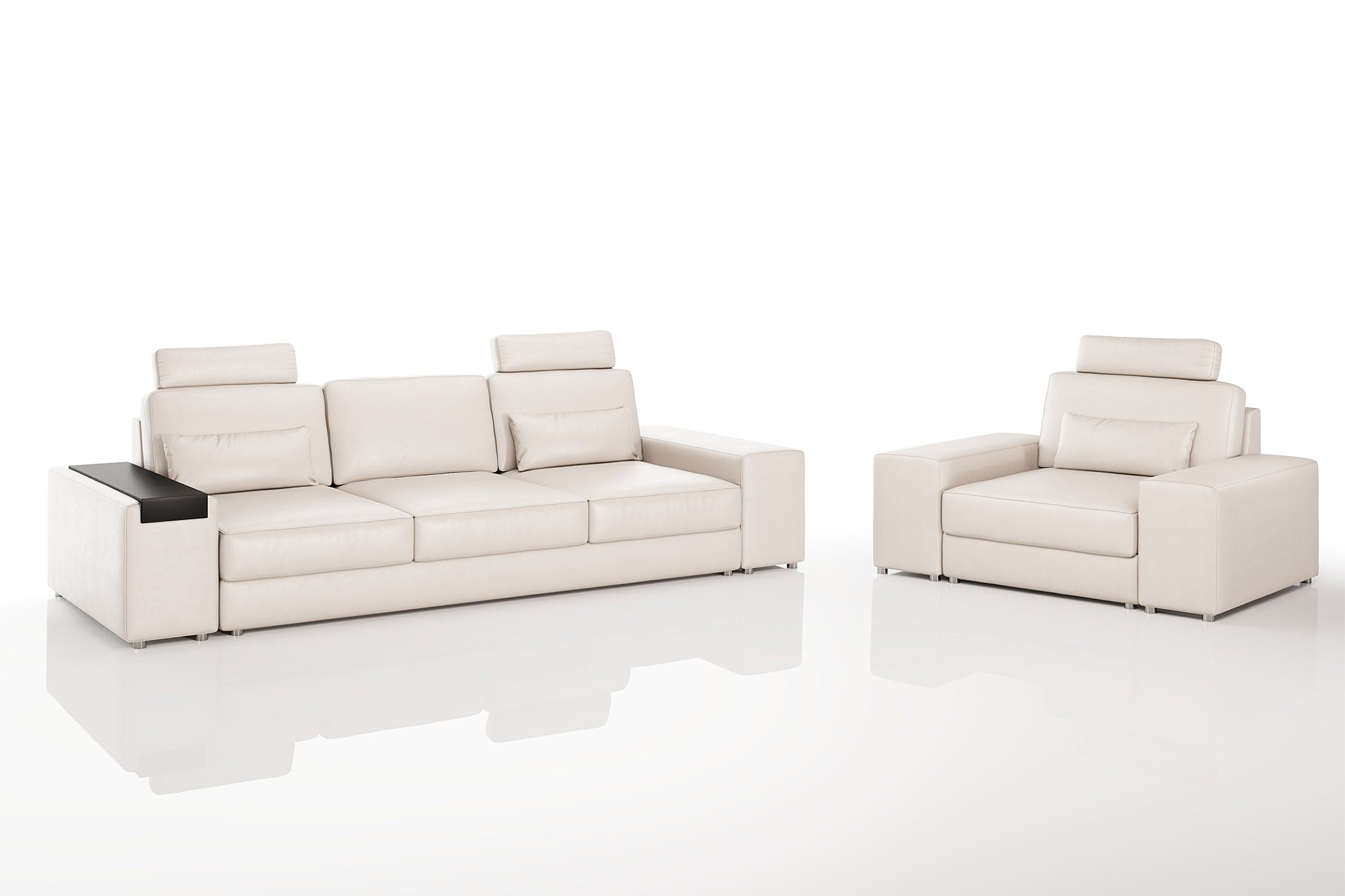 Los Angeles Modern Leather Sofa Set