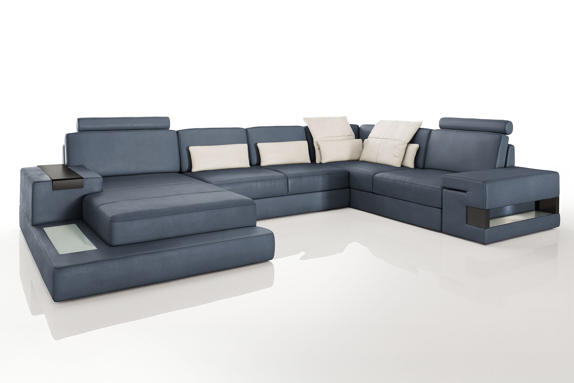 TEST Los Angeles Leather U-Chaise Sectional