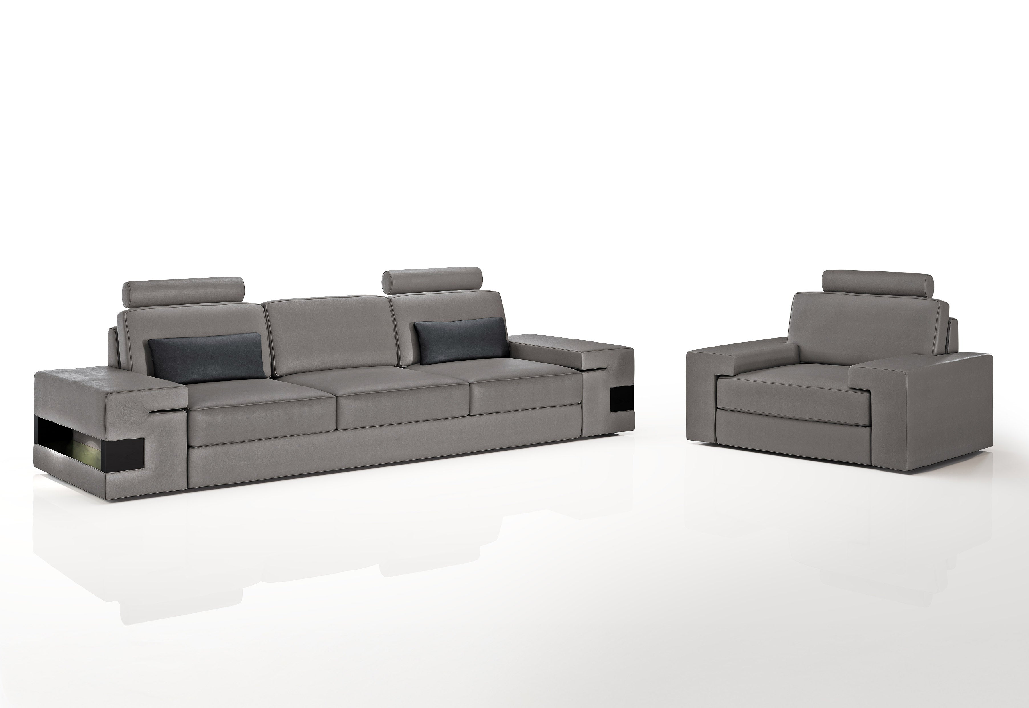 Los Angeles Leather Sofa Set