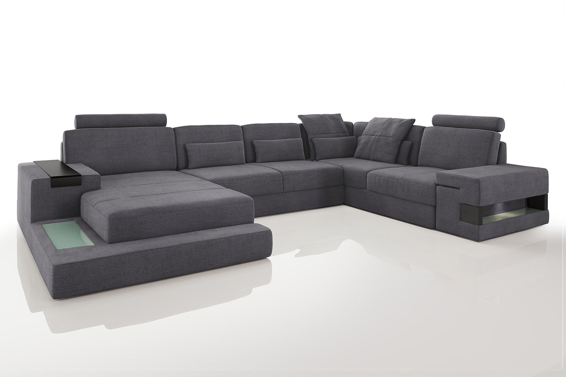 Los Angeles Fabric U-Chaise Sectional