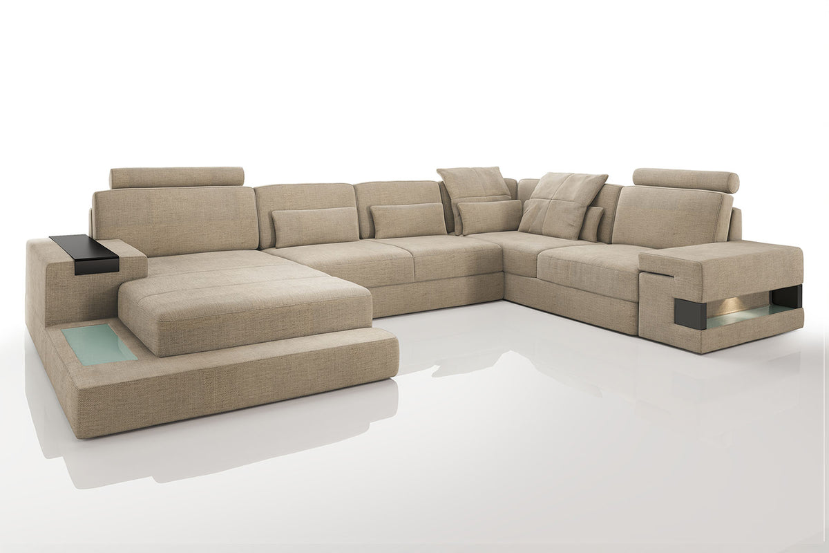Los Angeles Fabric U-Chaise Sectional