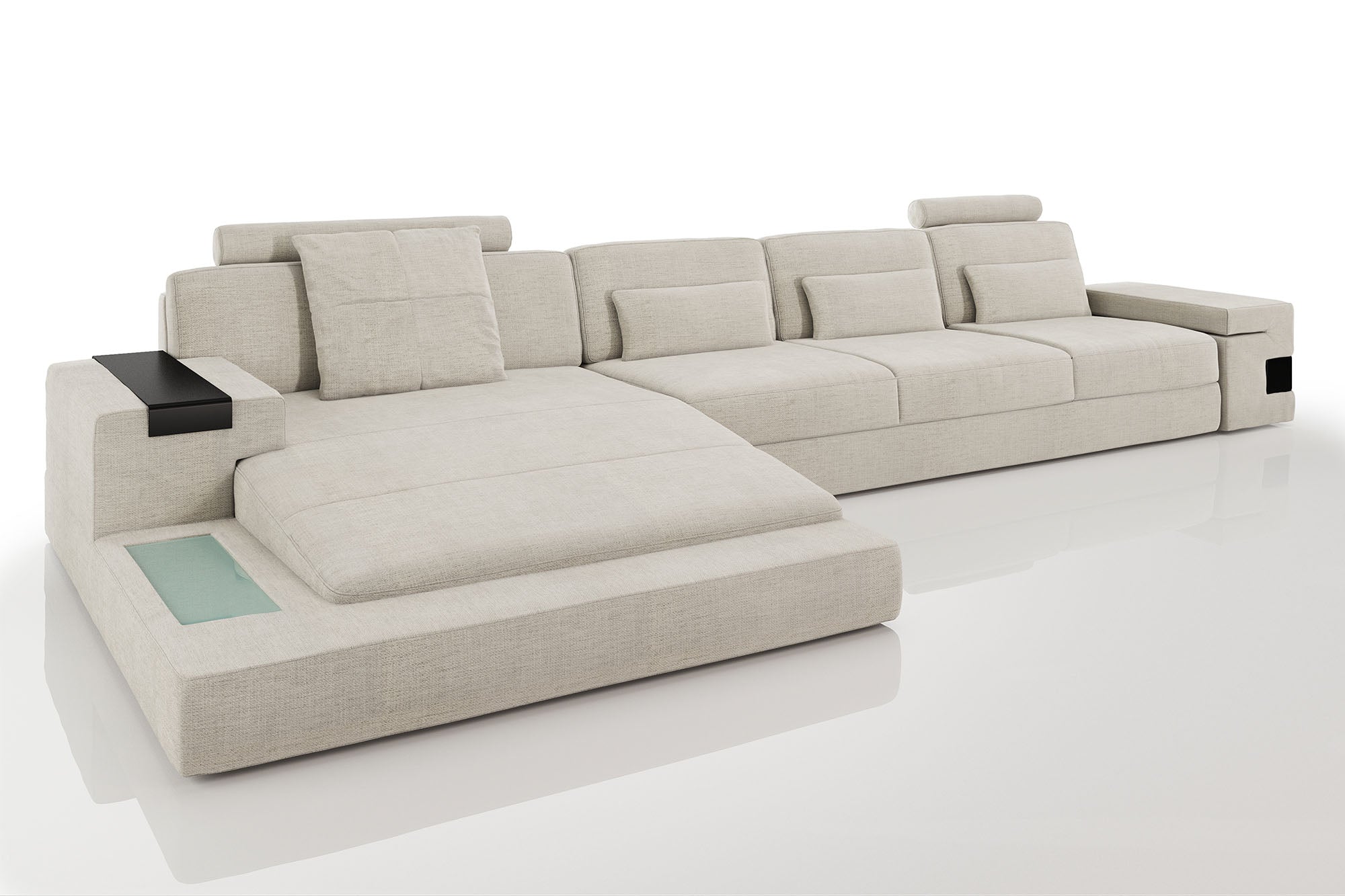 Los Angeles III-LG Fabric Chaise Sectional