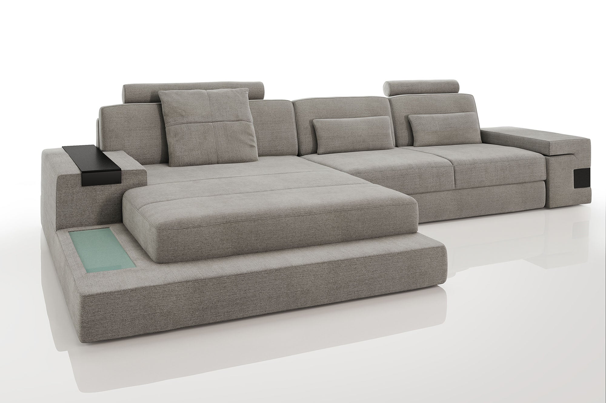 Los Angeles III Fabric Chaise Sofa