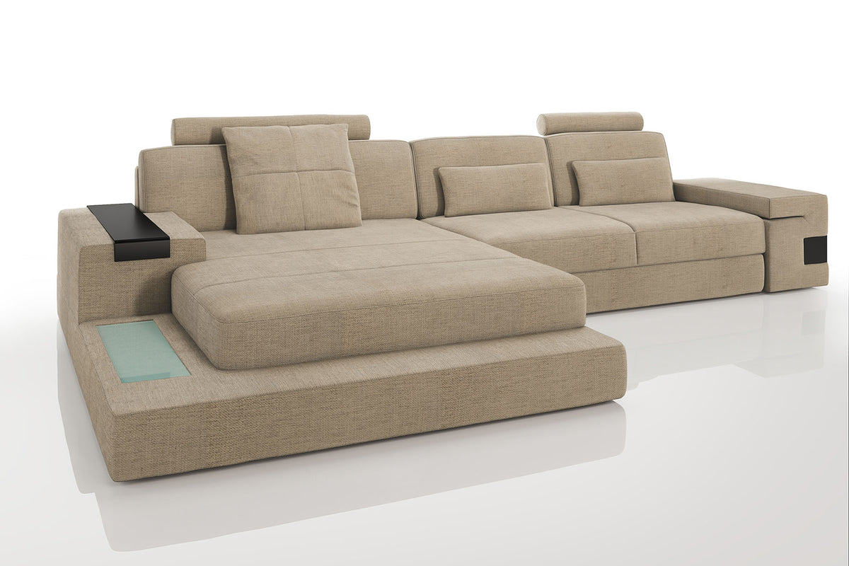 Los Angeles III Fabric Chaise Sofa