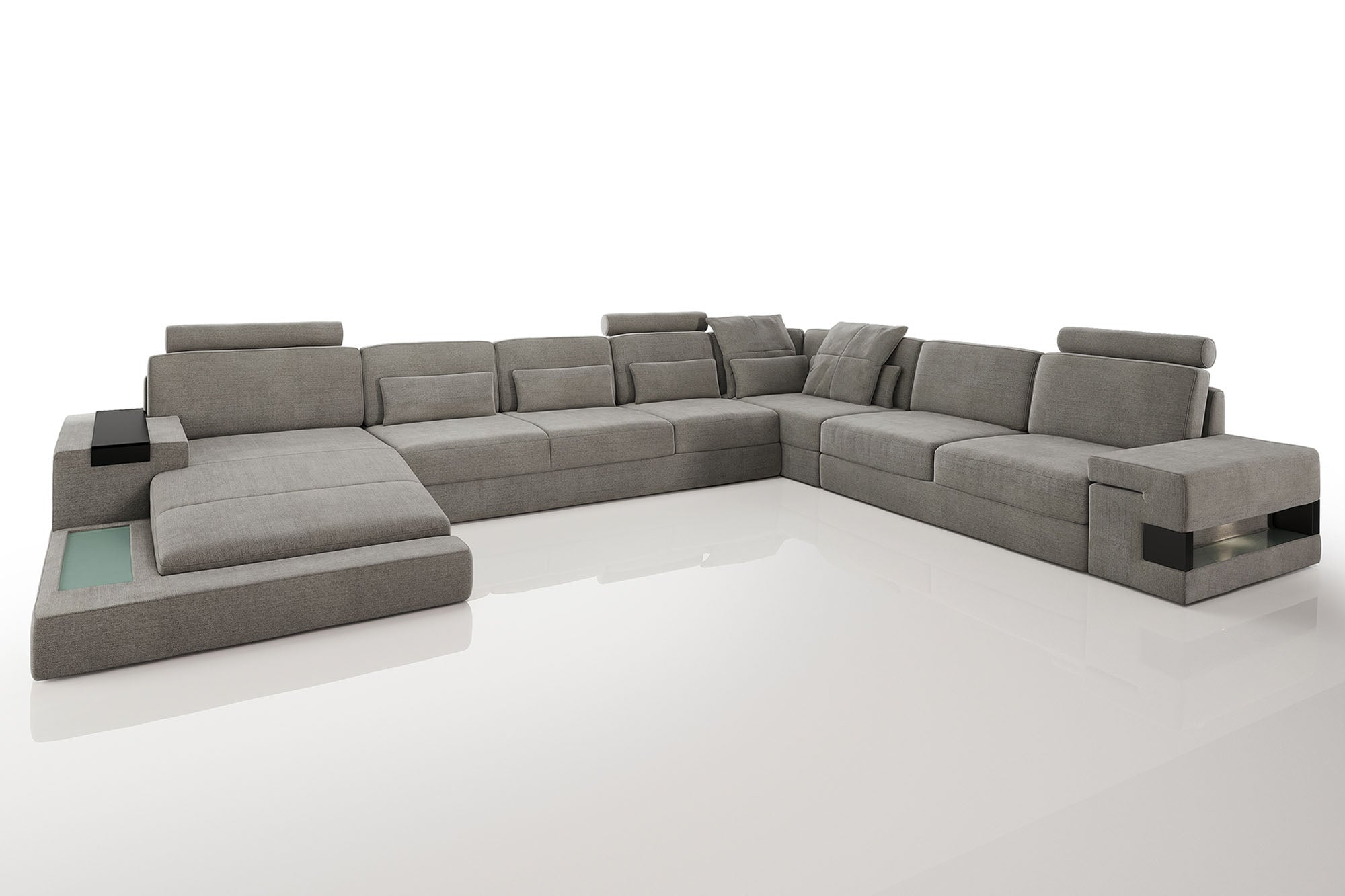 Los Angeles LG Fabric U-Chaise Sectional Large