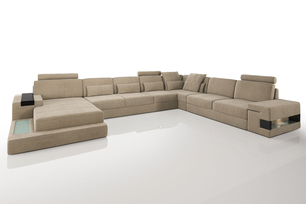 Los Angeles LG Fabric U-Chaise Sectional Large