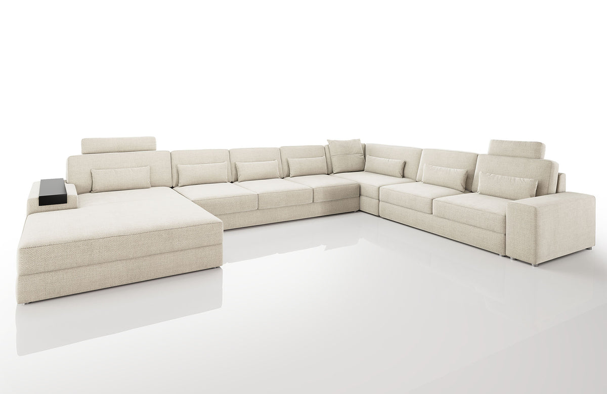 Los Angeles LG Modern Fabric U-Chaise Sectional Large