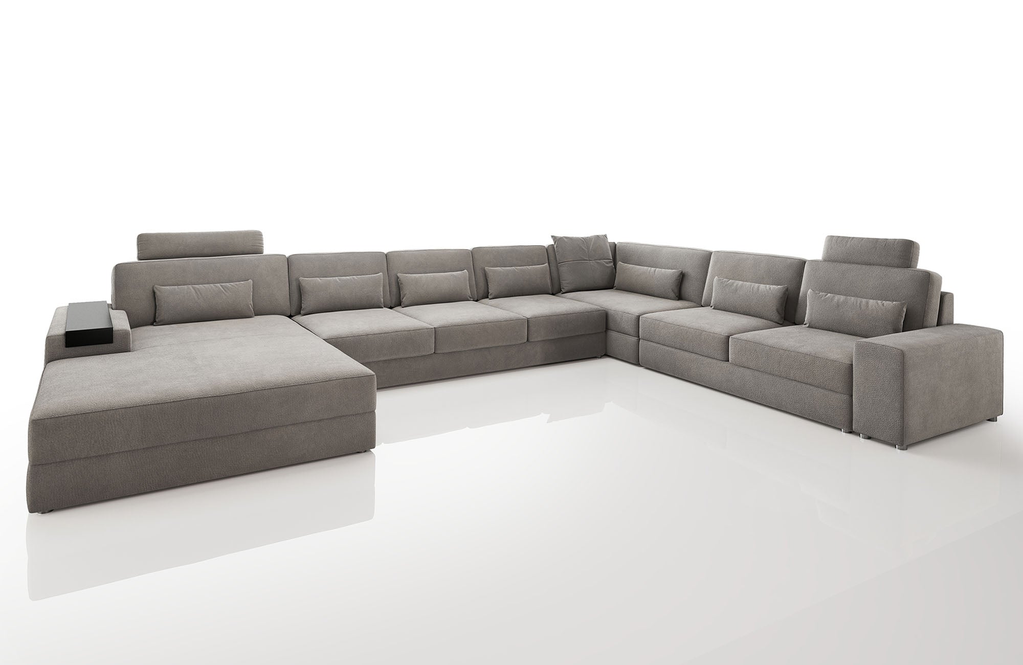 Los Angeles LG Modern Fabric U-Chaise Sectional Large