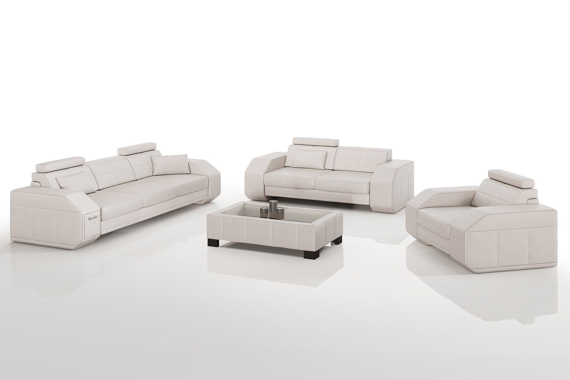New Jersey Leather Sofa Set