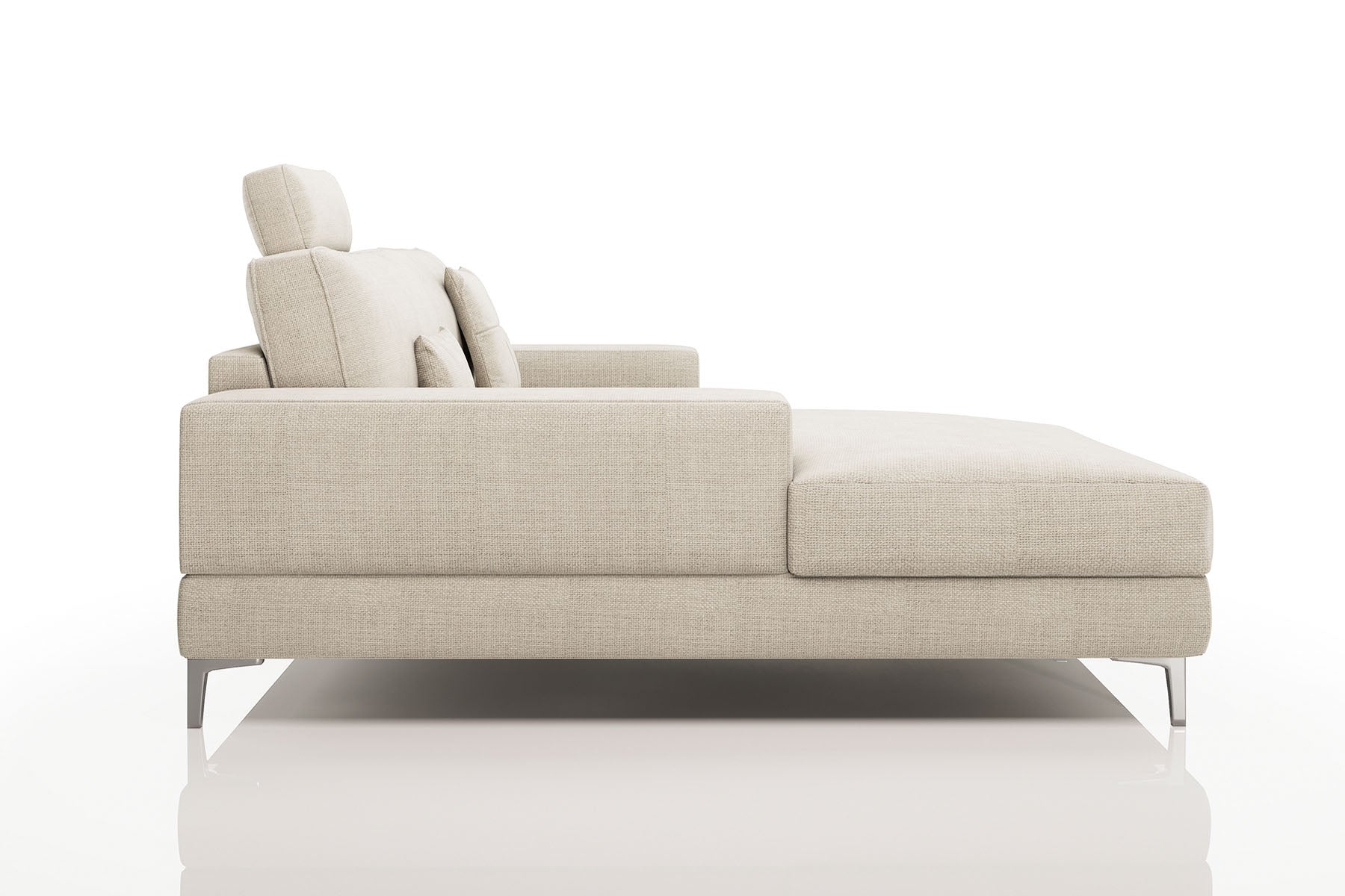 New York IV Modern Fabric Chaise Sofa Small