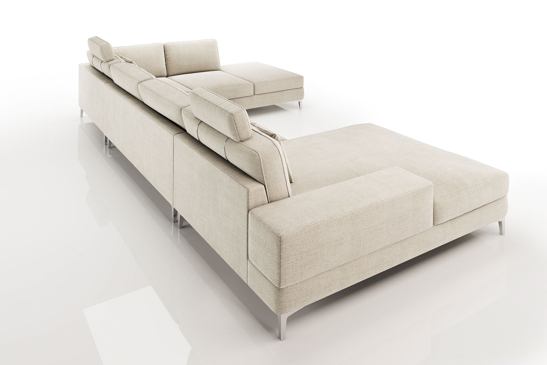 New York Modern Fabric U-Chaise Sectional