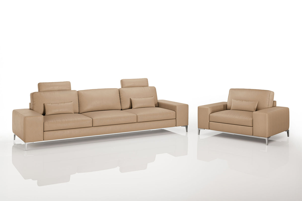 New York Modern Leather Sofa Set