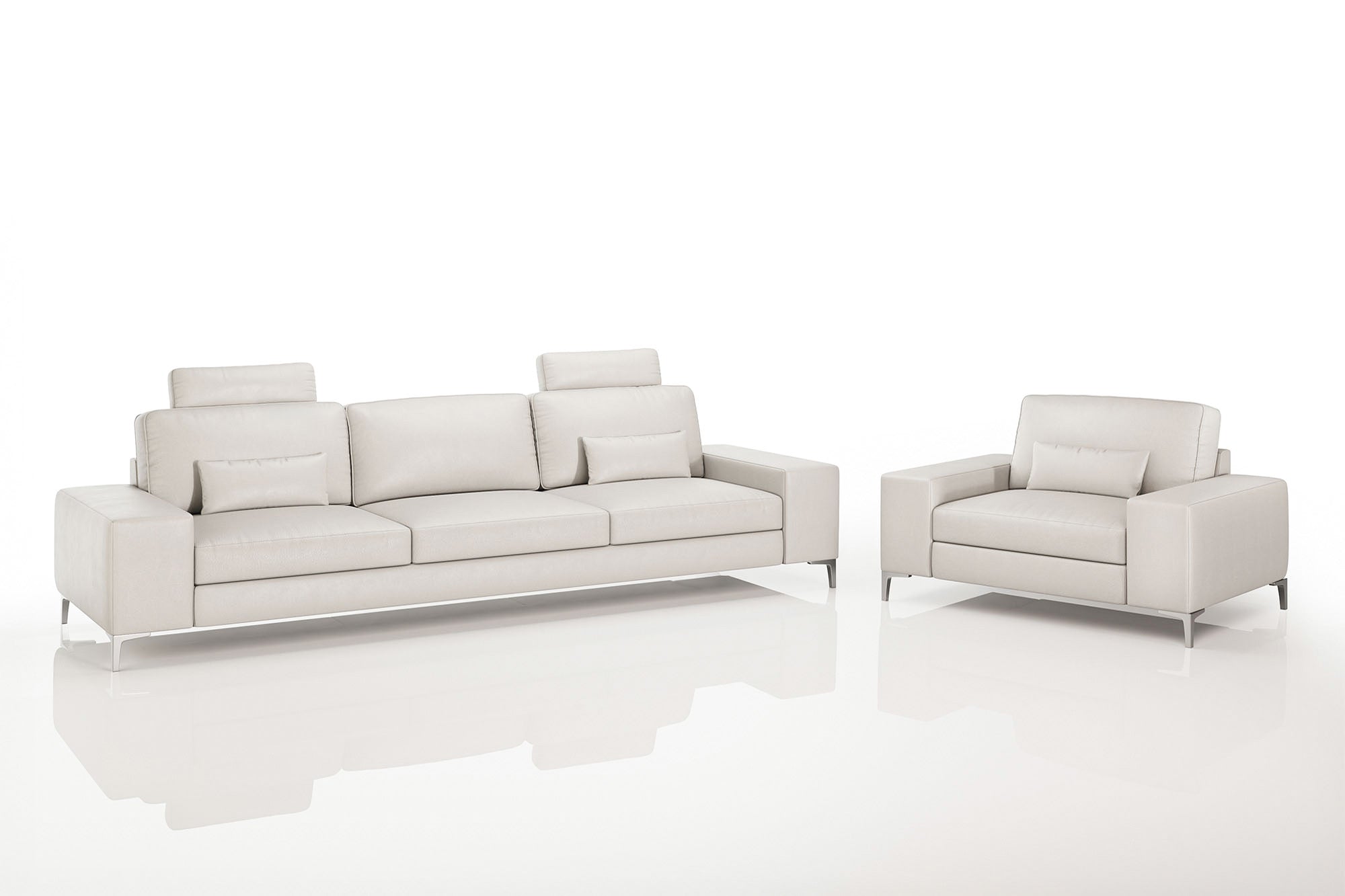 New York Modern Leather Sofa Set