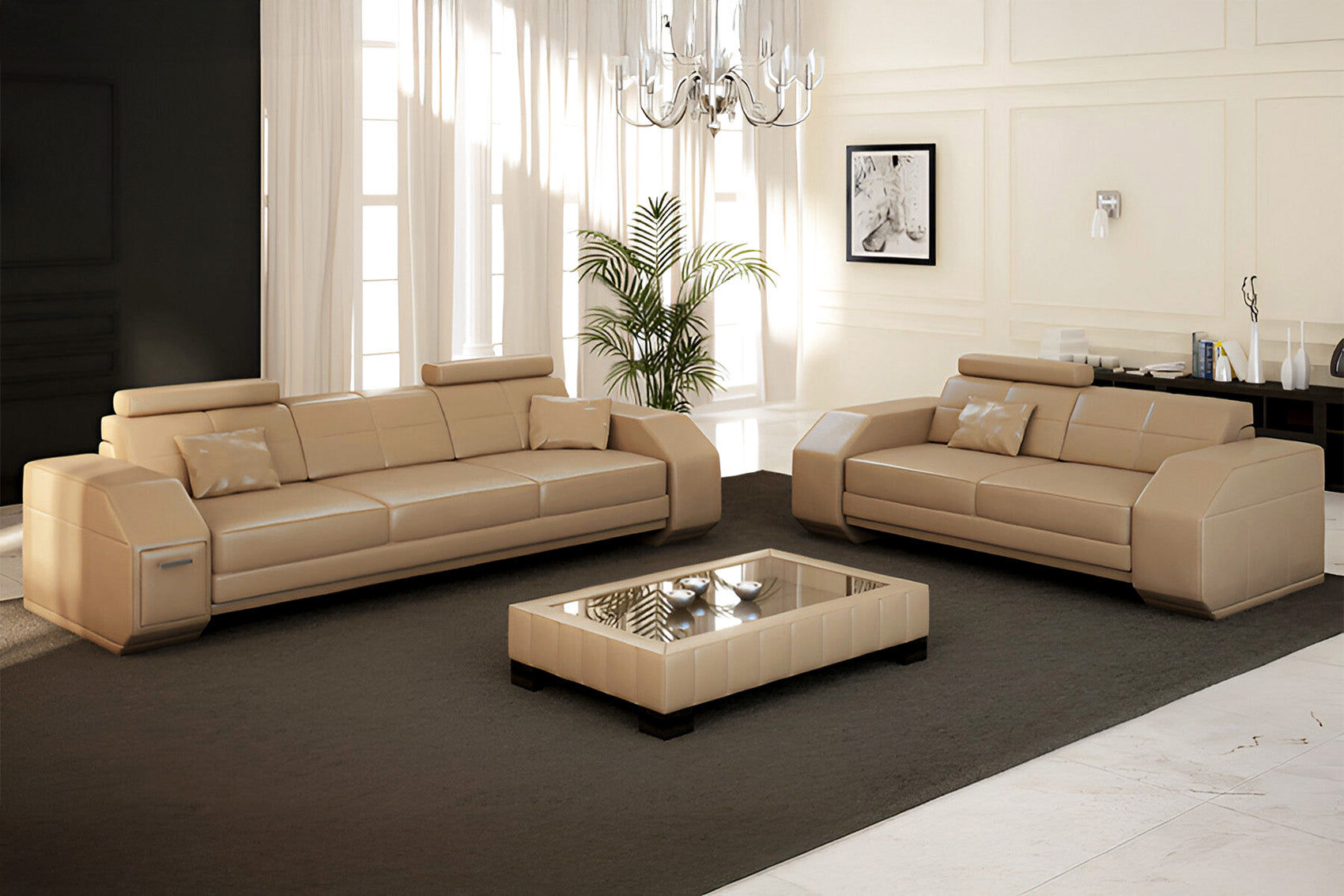 New Jersey Leather Sofa Set