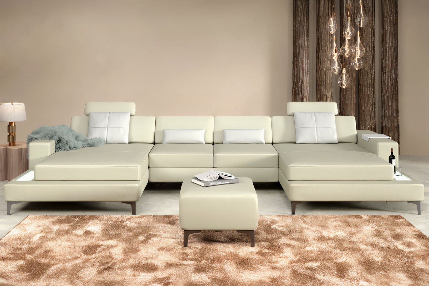 IN-STOCK New York Fabric Double Chaise Sectional FINAL SALE - UNBOXED