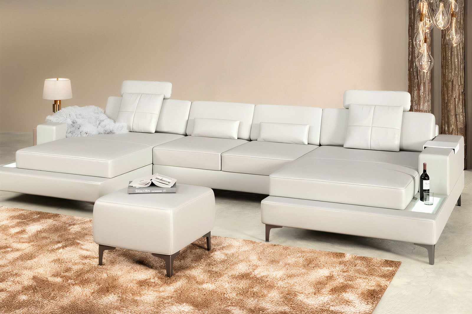 IN-STOCK New York Fabric Double Chaise Sectional FINAL SALE - UNBOXED