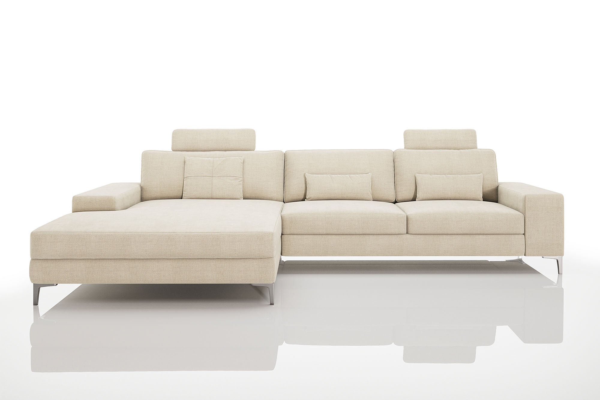 New York III Modern Fabric Chaise Sofa