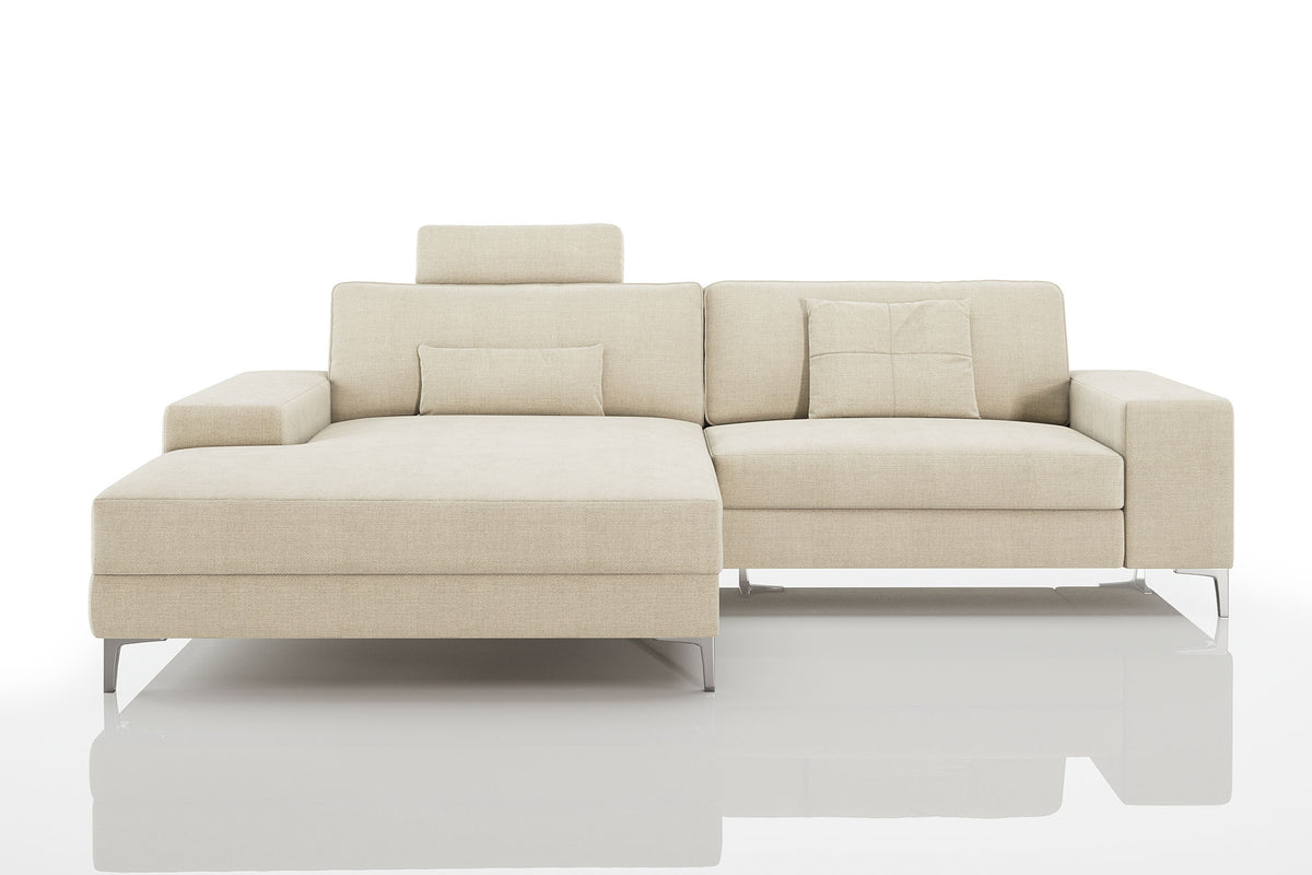 New York IV Modern Fabric Chaise Sofa Small