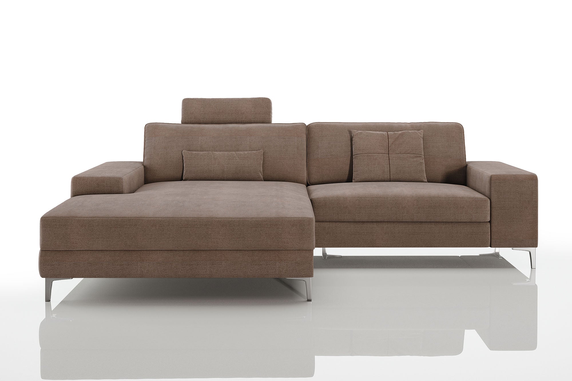 New York IV Modern Fabric Chaise Sofa Small