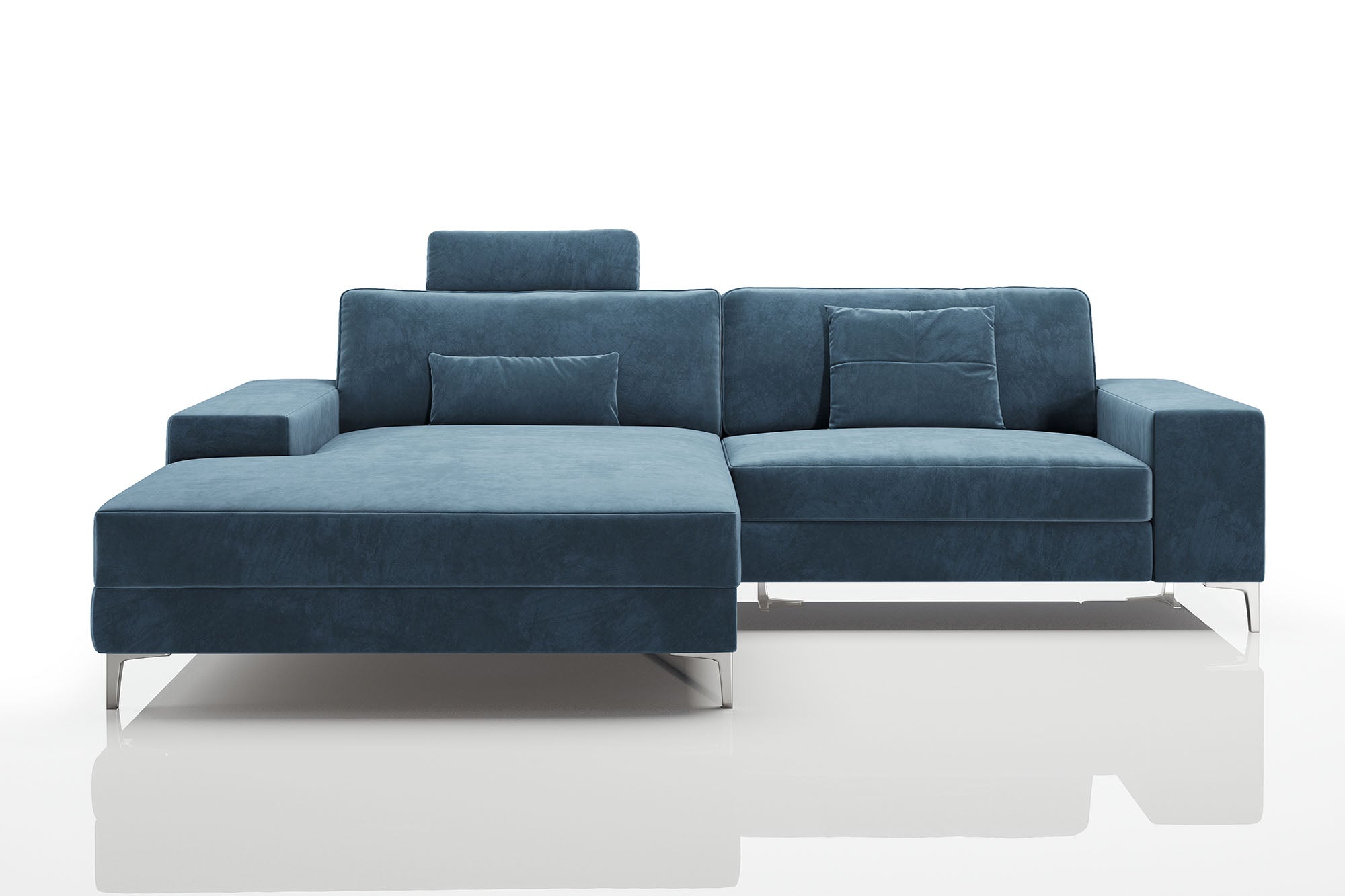 New York IV Modern Fabric Chaise Sofa Small