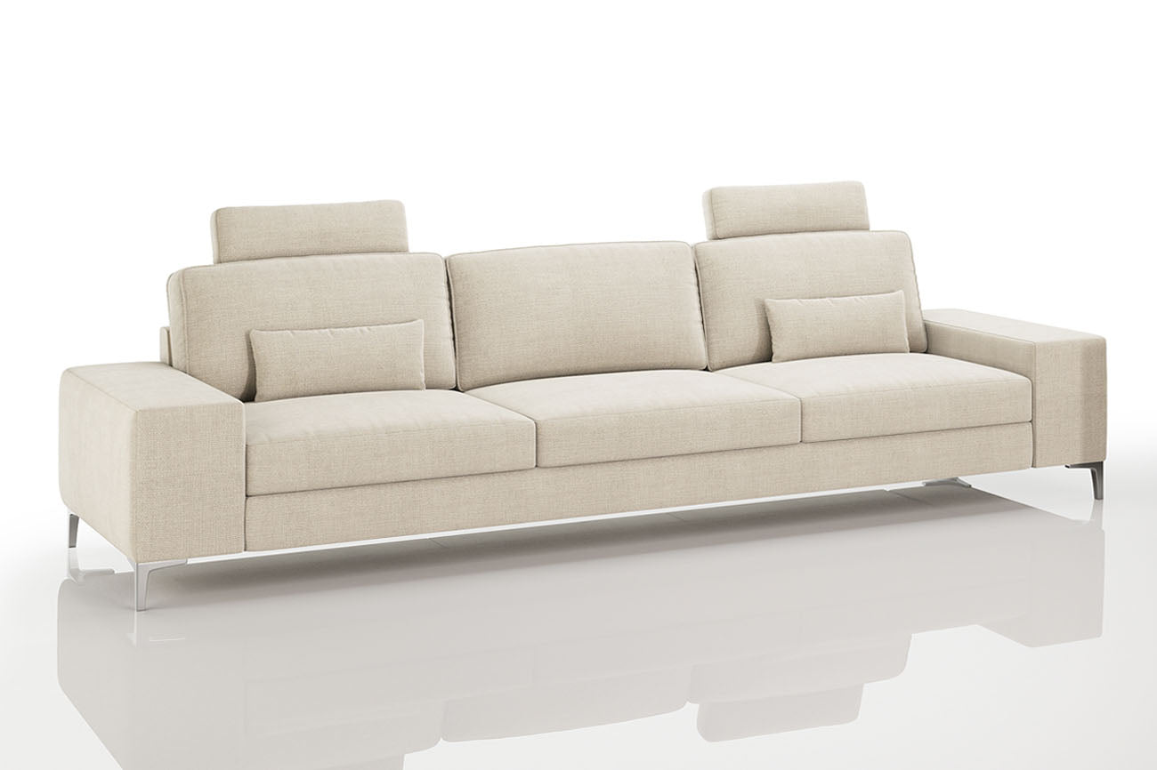 New York Modern Fabric 3 Seater Sofa