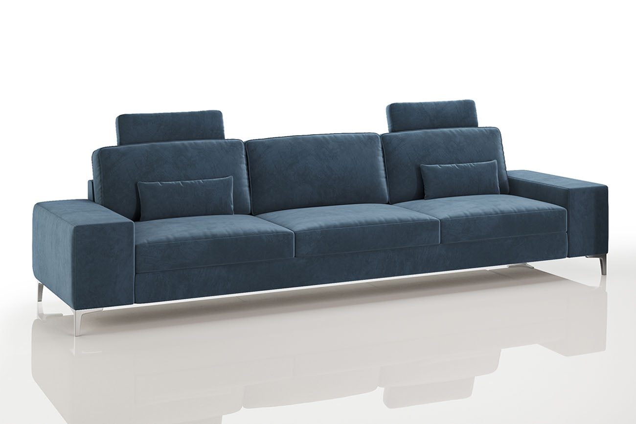 New York Modern Fabric 3 Seater Sofa