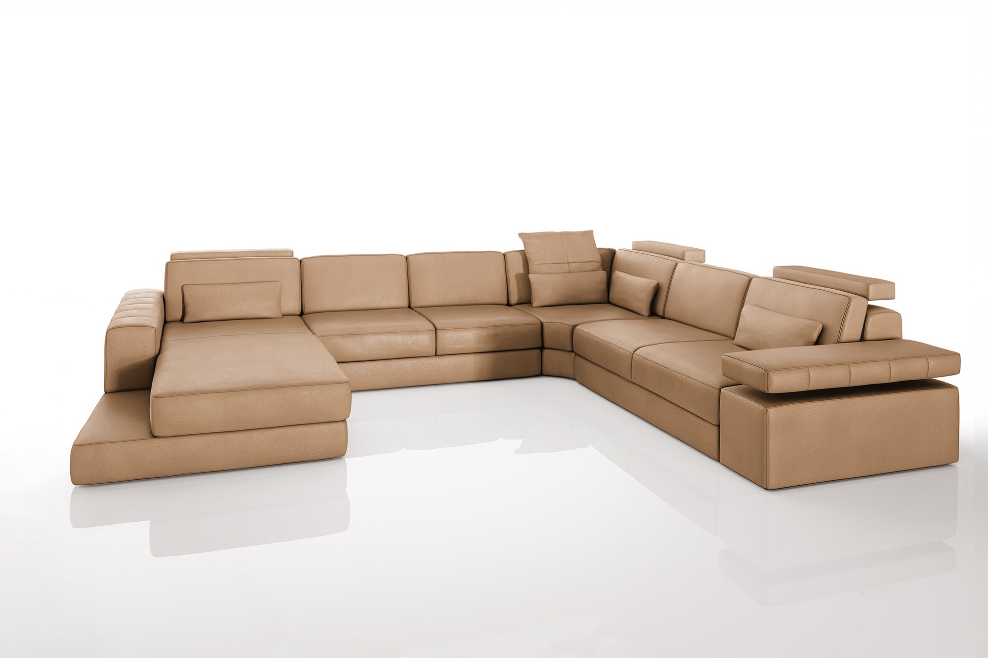 Phoenix Leather U-Chaise Sectional