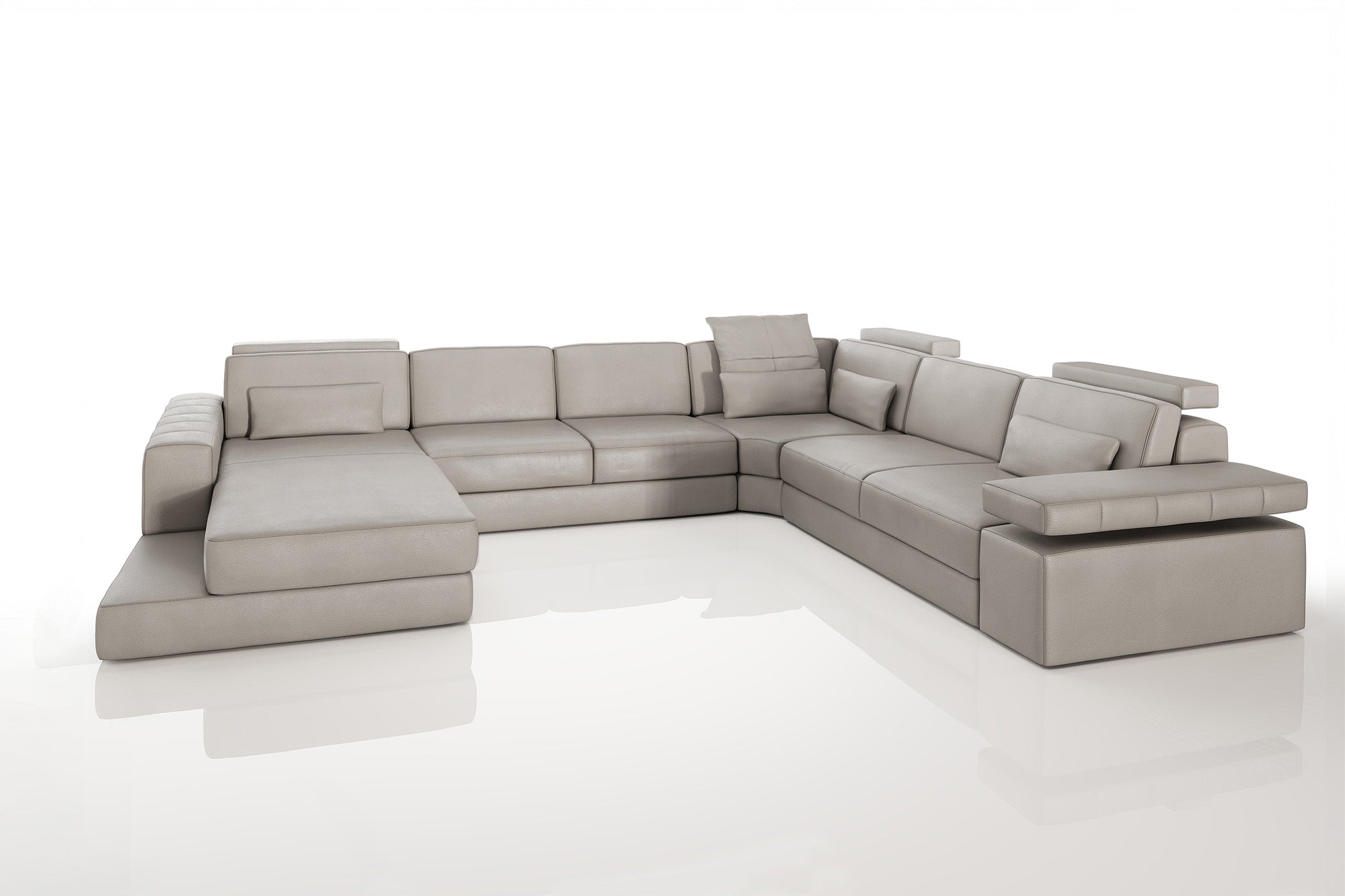 Phoenix Leather U-Chaise Sectional