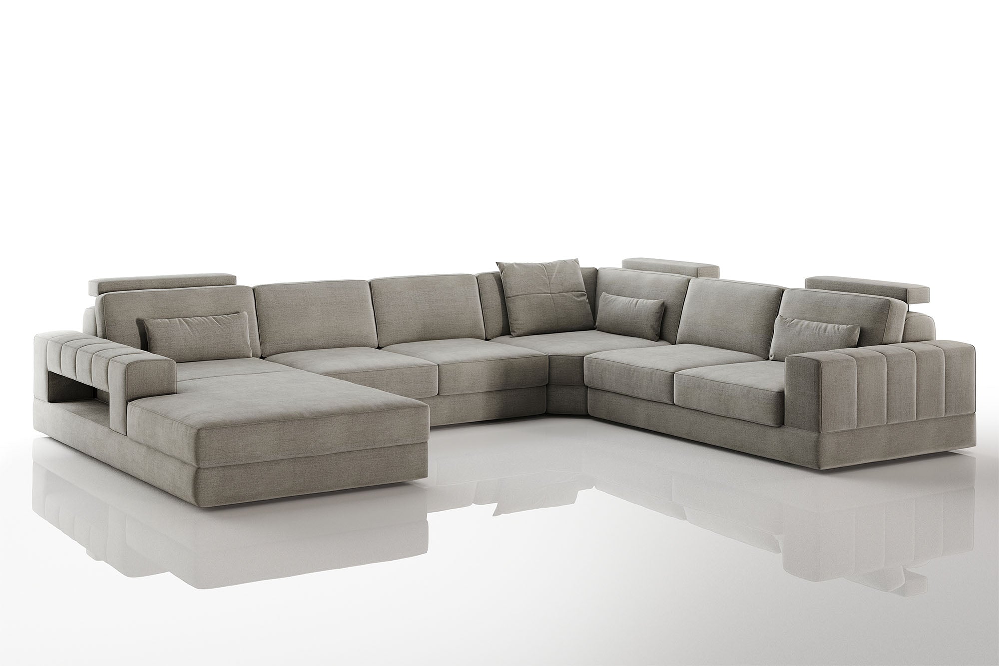 Phoenix Modern Fabric U-Chaise Sectional