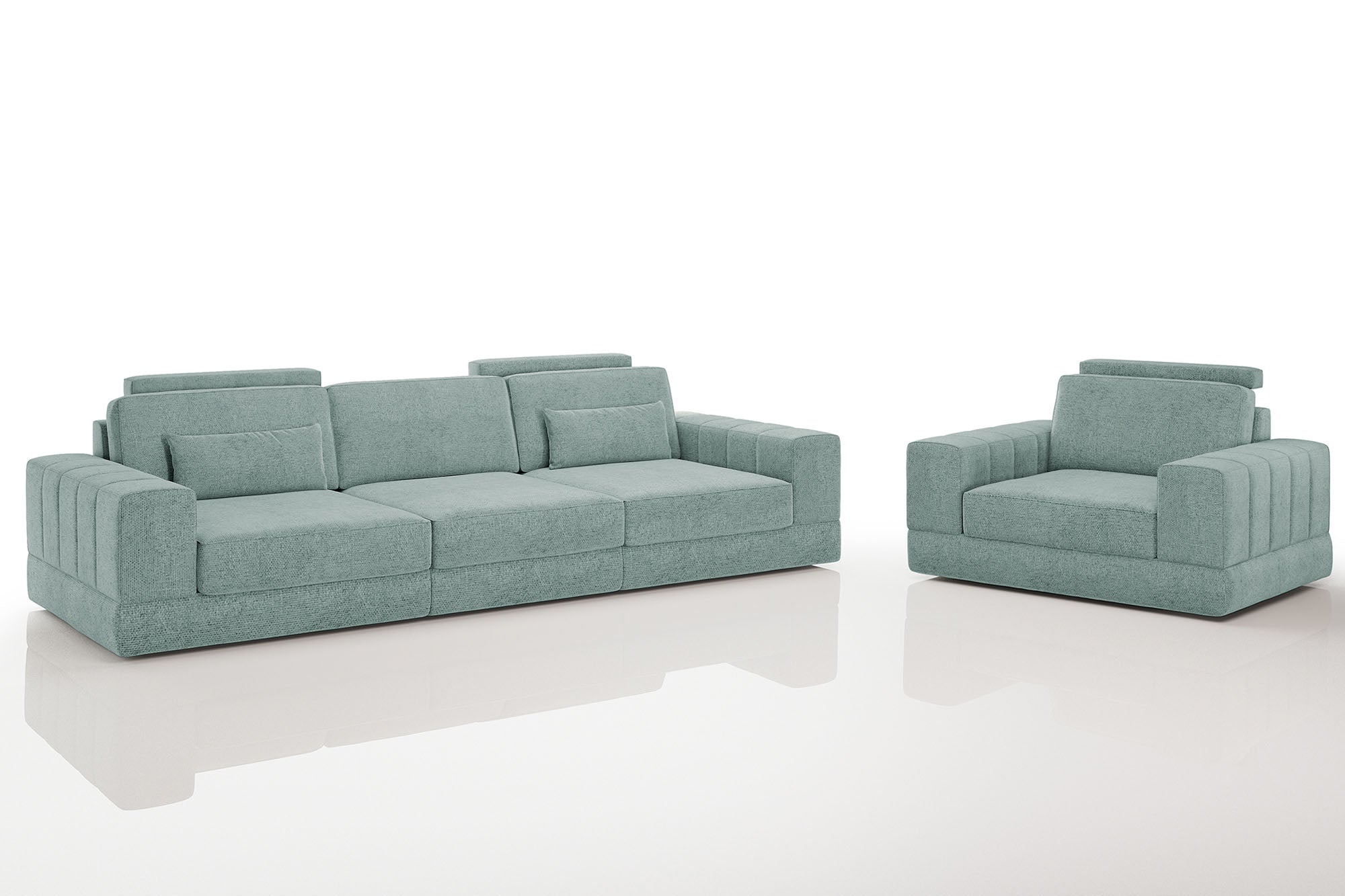 Phoenix Modern Fabric Sofa Set