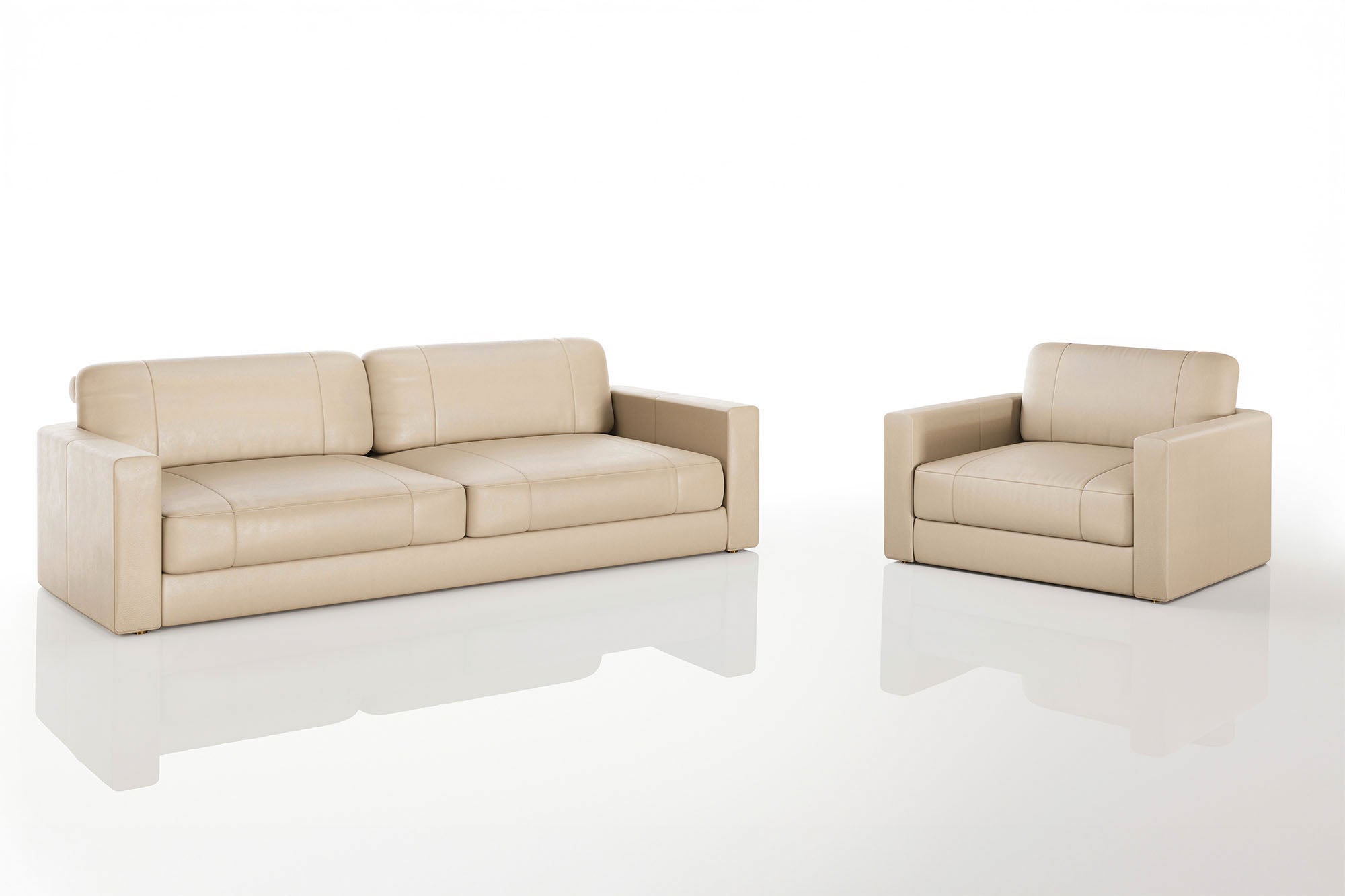Texas Modern Leather Sofa Set