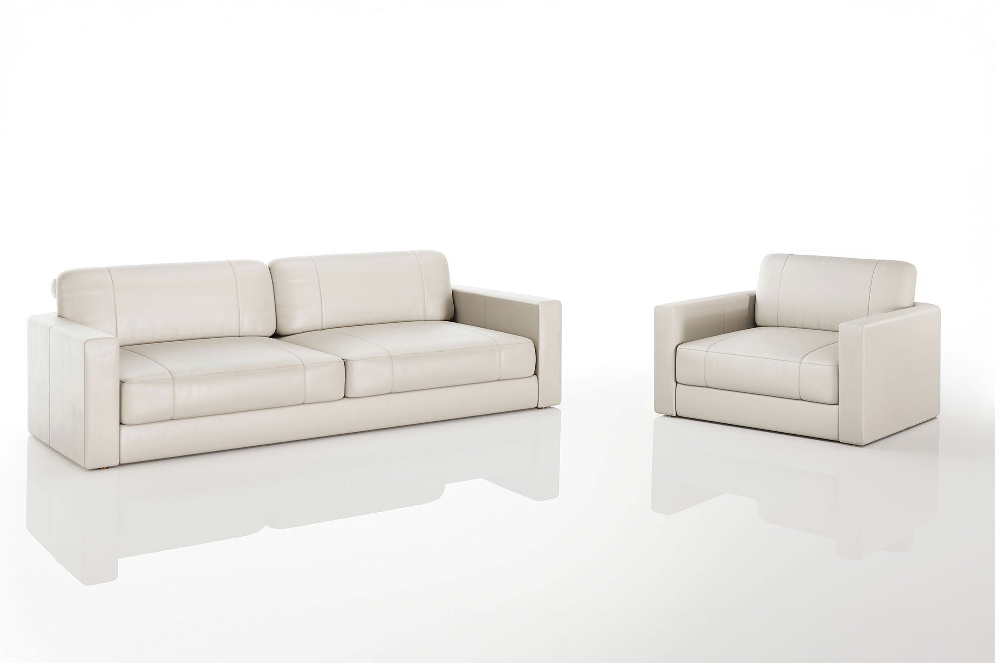 Texas Modern Leather Sofa Set