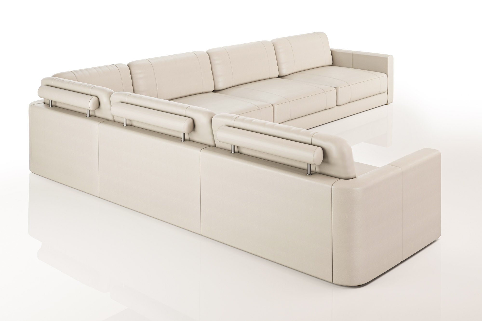 Texas LG Modern Leather L-Sectional Large