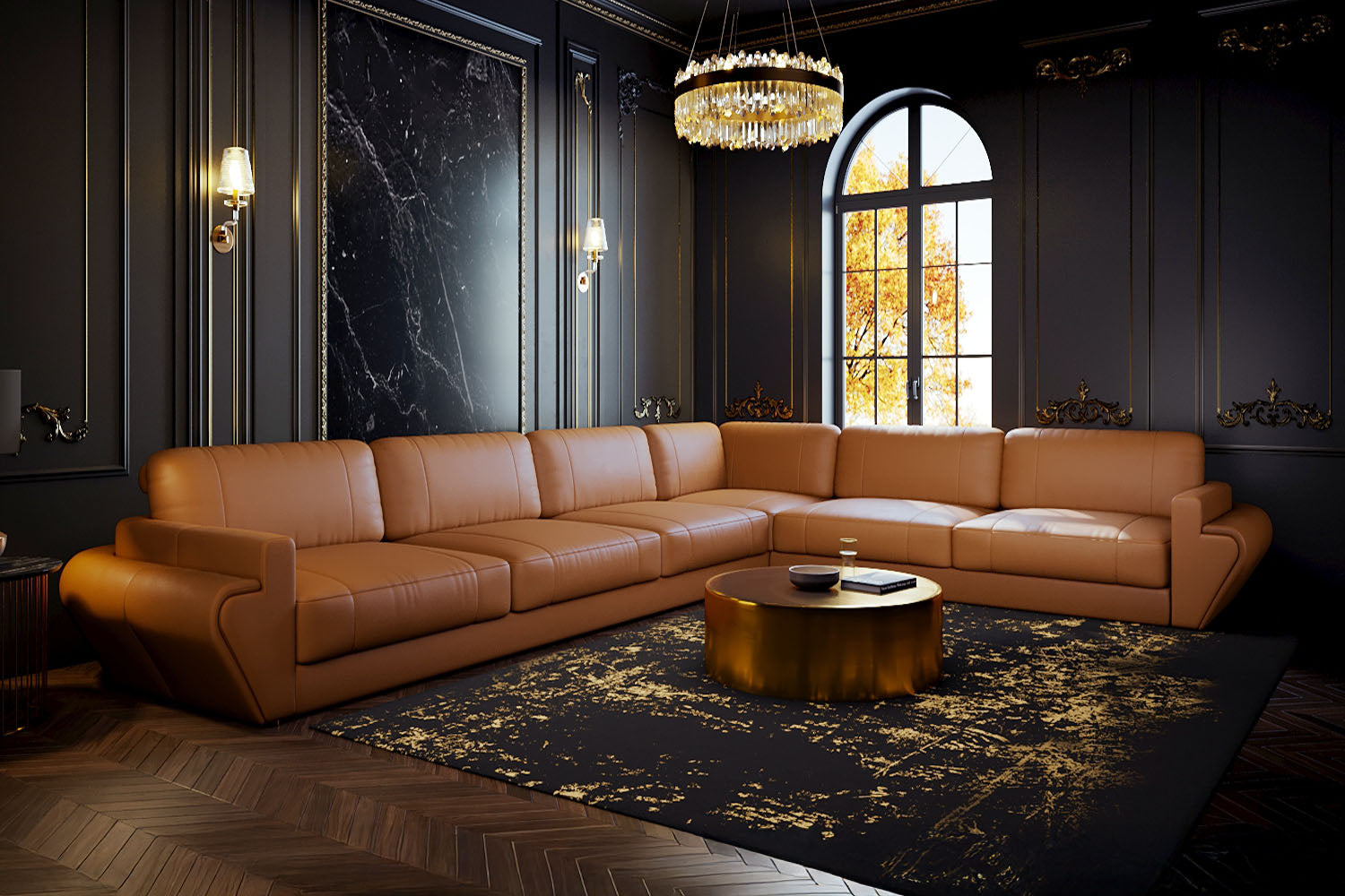 Texas LG Leather L-Sectional Large