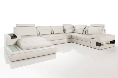 TEST Los Angeles Leather U-Chaise Sectional