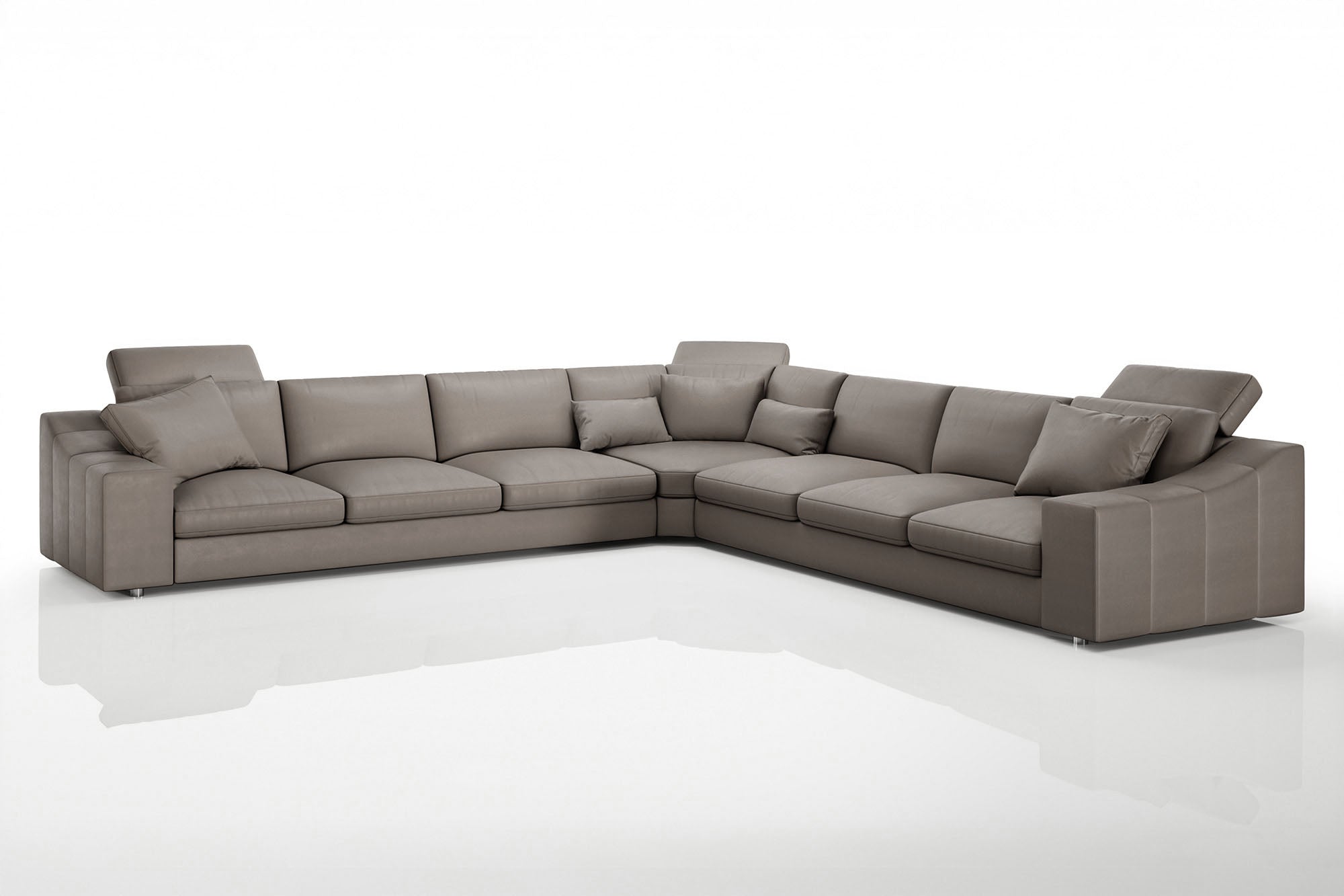 Chicago LG Modern Leather L-Sectional Large