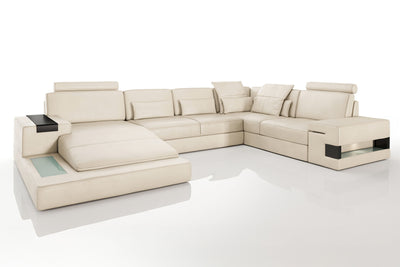 Los Angeles Leather U-Chaise Sectional