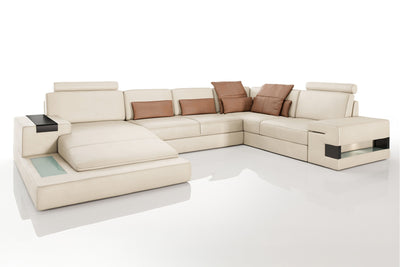 Los Angeles Leather U-Chaise Sectional
