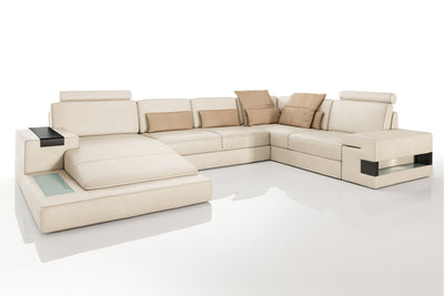 Los Angeles Leather U-Chaise Sectional