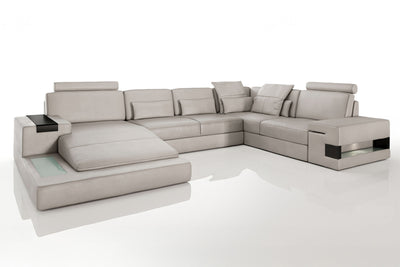 Los Angeles Leather U-Chaise Sectional