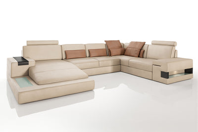 Los Angeles Leather U-Chaise Sectional