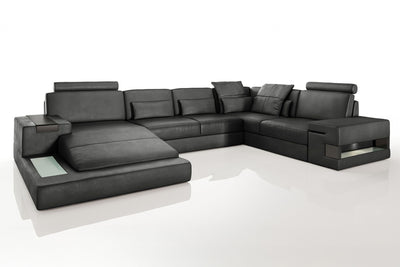 Los Angeles Leather U-Chaise Sectional