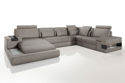 Los Angeles Leather U-Chaise Sectional