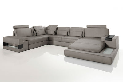 Los Angeles Leather Reclining U-Chaise Sectional