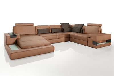 Los Angeles Leather U-Chaise Sectional