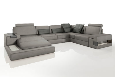 Los Angeles Leather U-Chaise Sectional
